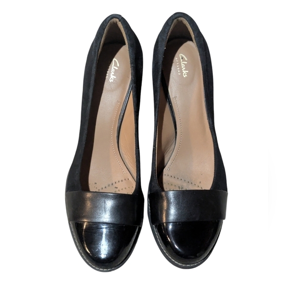 Clarks Artisan Heels Tarah Brae Block Heel Pumps size 8.5 Classic Office Neutral - Picture 5 of 9